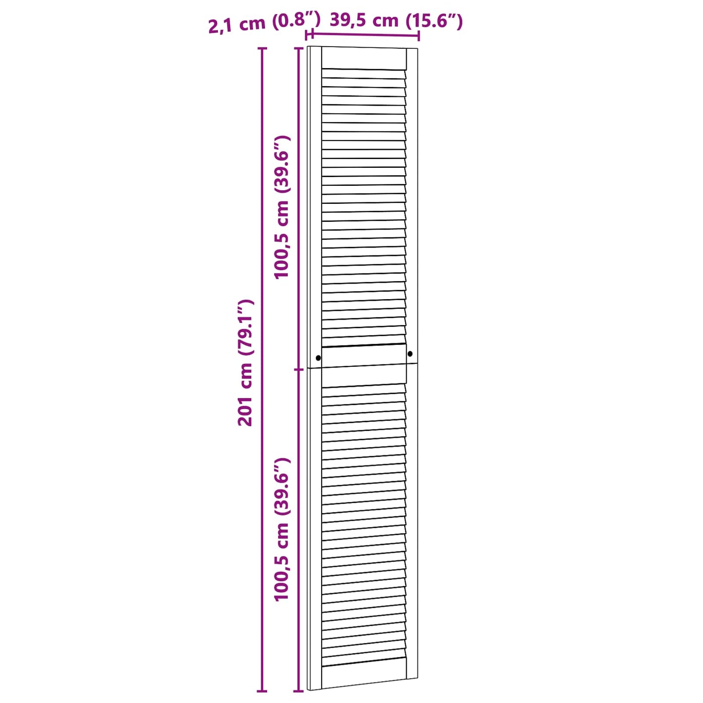 Porta per Armadio con porta 4 pcs Naturale 201 x 2,1 x 39,5 cm
