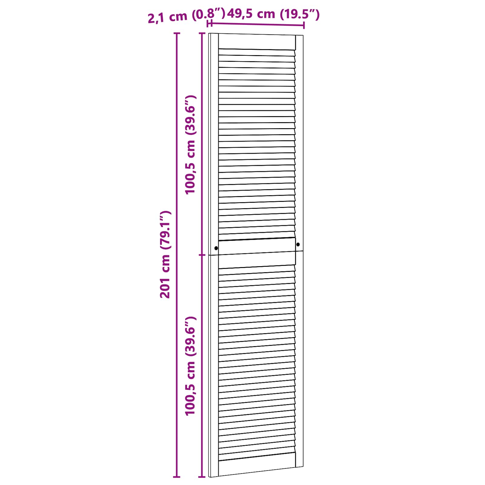 Porta per Armadio con porta 4 pcs Naturale 201 x 2,1 x 49,5 cm | homemem39