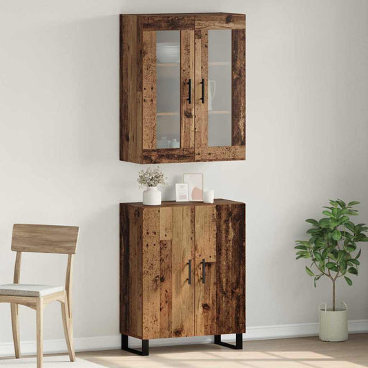 Credenza 2 pcs Legno vecchio Legno multistrato