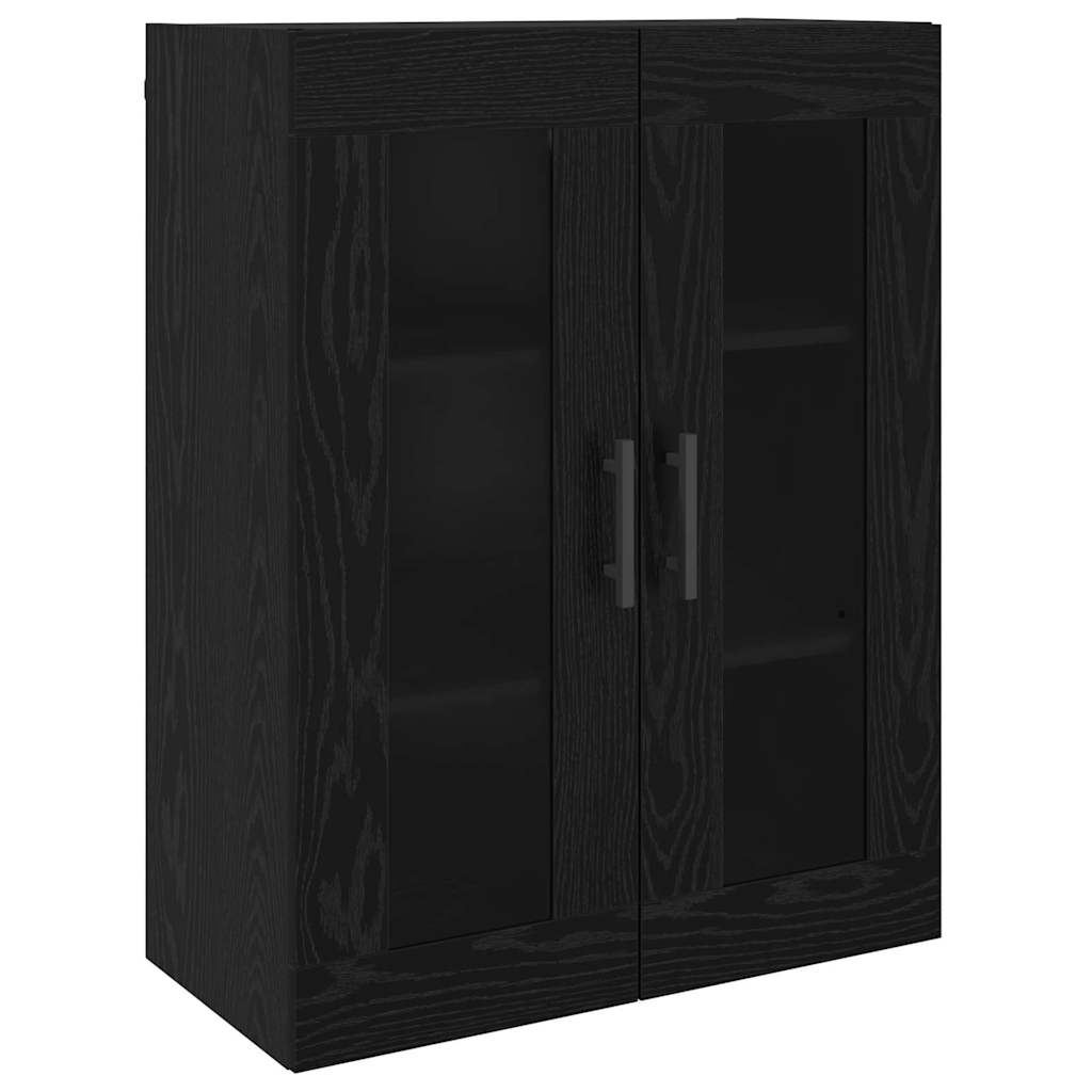 Credenza 2 pcs Rovere nero Legno multistrato