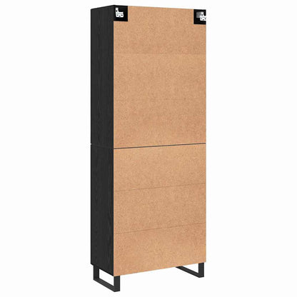 Credenza 2 pcs Rovere nero Legno multistrato