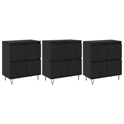 Sideboards 3 pcs Rovere nero 180 x 35 x 70 cm Legno multistrato - homemem39