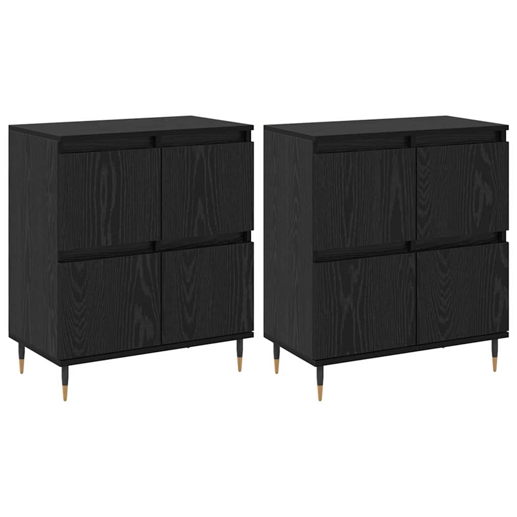 Sideboards 2 pcs Rovere nero 120 x 35 x 70 cm Legno multistrato - homemem39