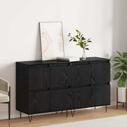 Sideboards 2 pcs Rovere nero 120 x 35 x 70 cm Legno multistrato - homemem39