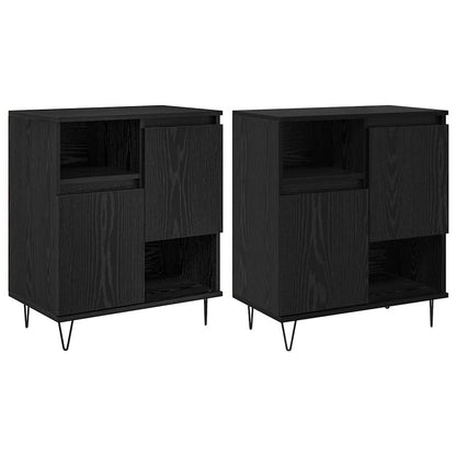 Sideboards 2 pcs Rovere nero 120 x 35 x 70 cm Legno multistrato - homemem39