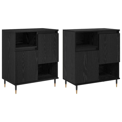 Sideboards 2 pcs Rovere nero 120 x 35 x 70 cm Legno multistrato - homemem39