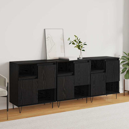 Sideboards 3 pcs Rovere nero 180 x 35 x 70 cm Legno multistrato - homemem39