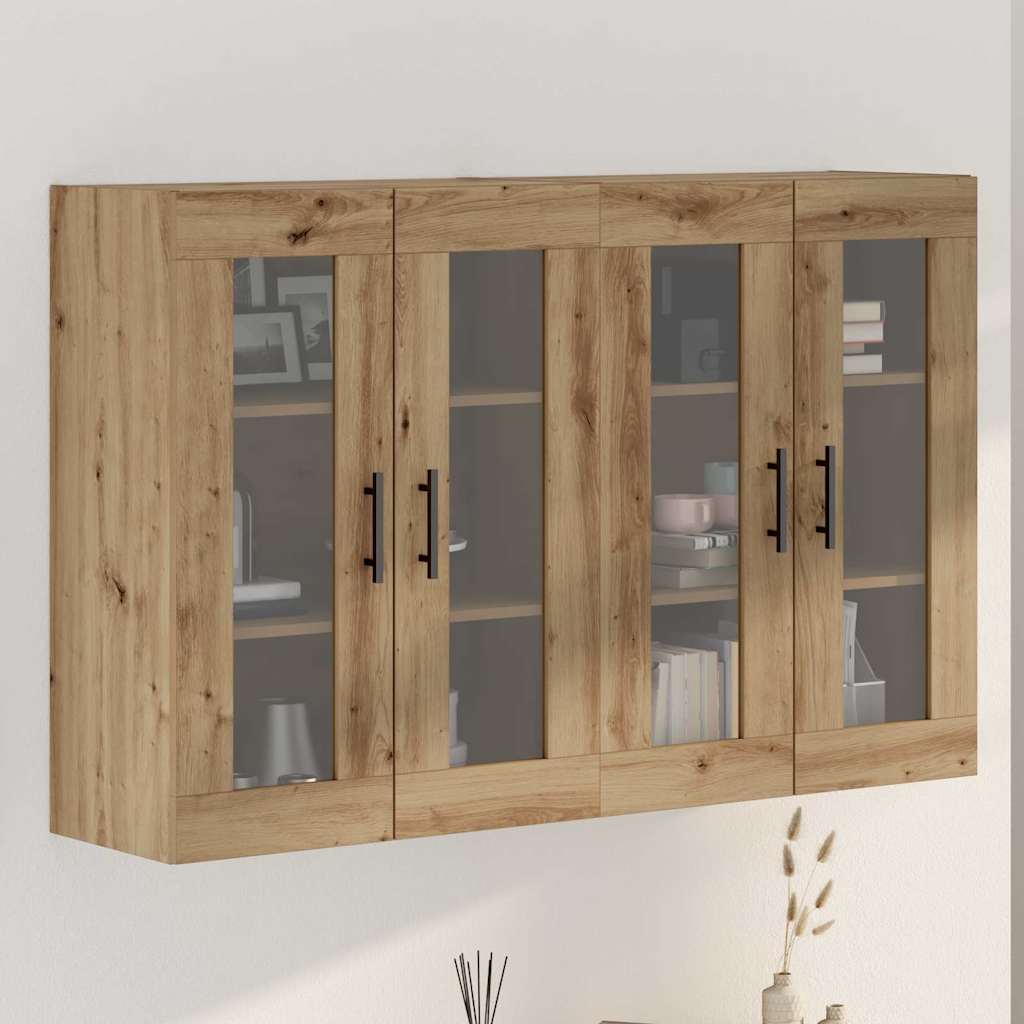 Armadi da Muro 2 pcs Rovere Artisan e Nero 69,5 x 34 x 90 cm