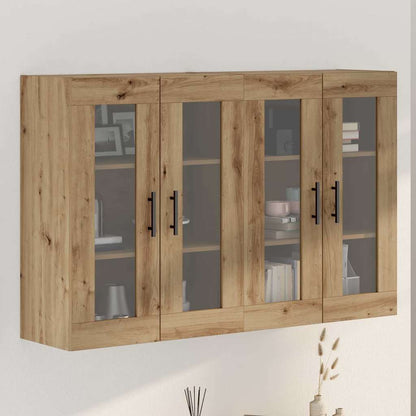 Armadi da Muro 2 pcs Rovere Artisan e Nero 69,5 x 34 x 90 cm