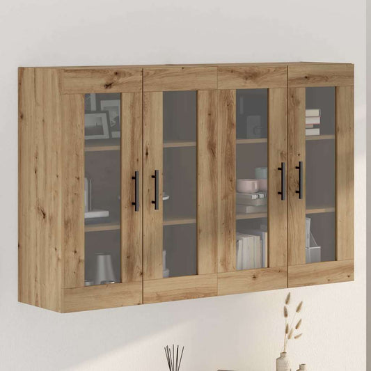 Armadi da Muro 2 pcs Rovere Artisan e Nero 69,5 x 34 x 90 cm