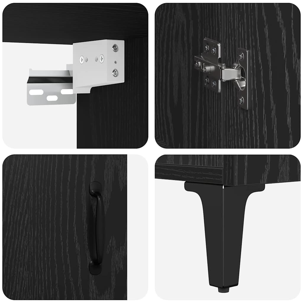 Credenza Rovere nero 69,5 x 34 x 180 cm Legno multistrato - homemem39