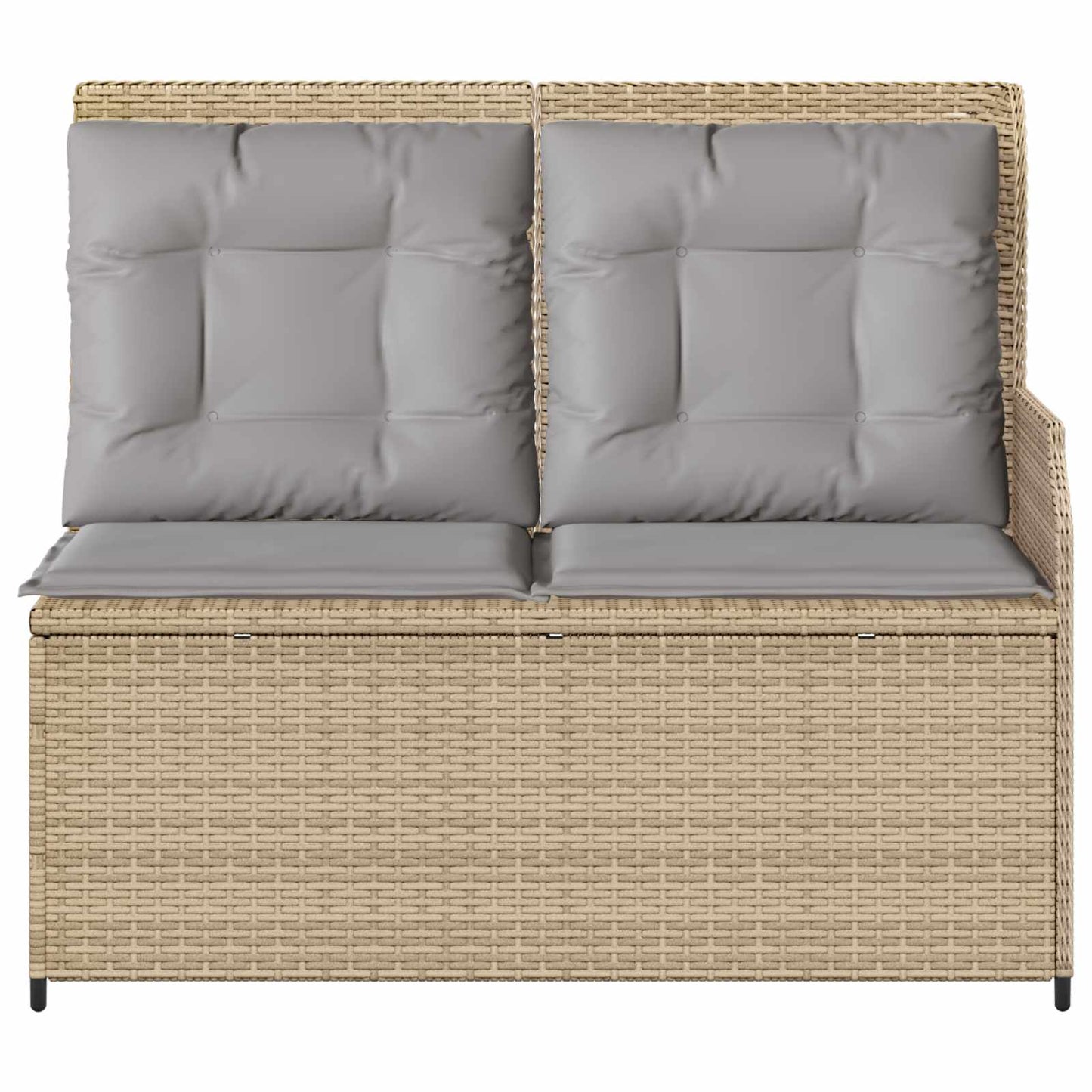 Panchina da giardino con cuscino Beige e grigio polyrattan