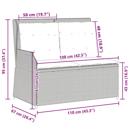 Panchina da giardino Marrone polyrattan