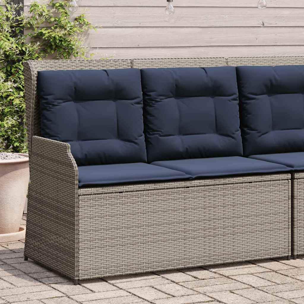 Panchina da giardino Grigio polyrattan | homemem39