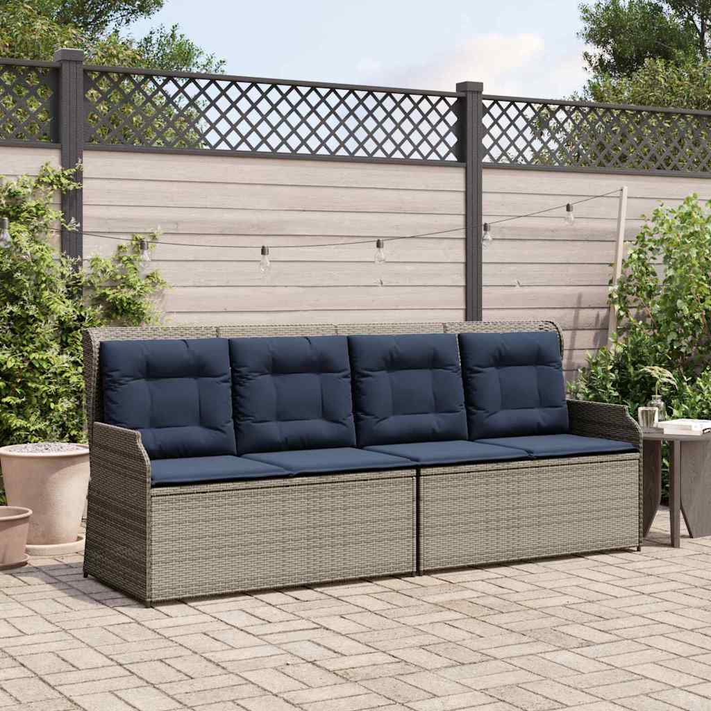 Panchina da giardino Grigio polyrattan | homemem39