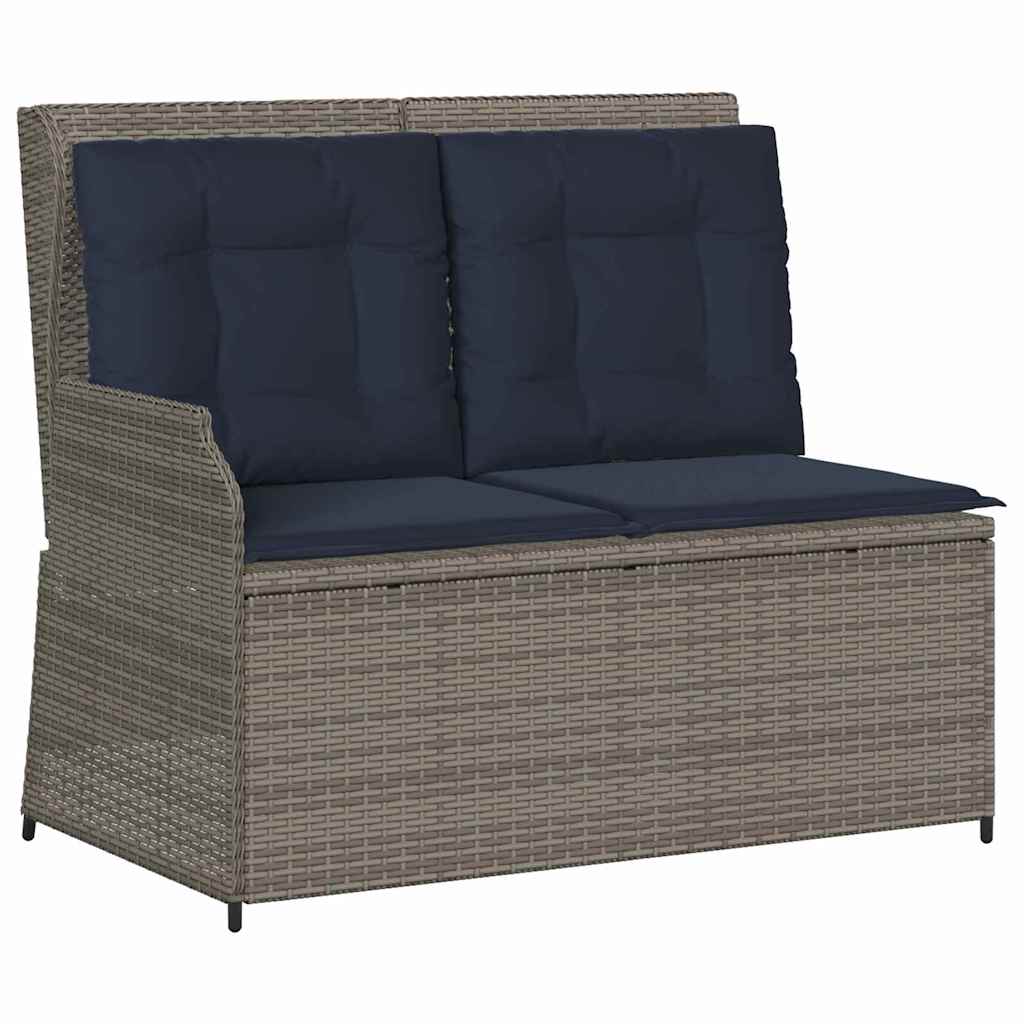 Panchina da giardino Grigio polyrattan | homemem39