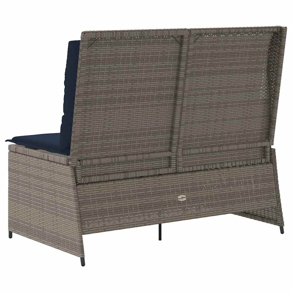 Panchina da giardino Grigio polyrattan | homemem39