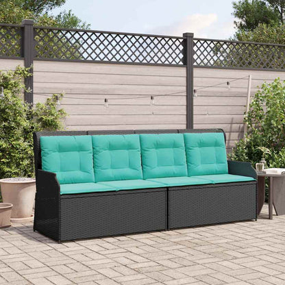 Panchina da giardino Nero polyrattan | homemem39