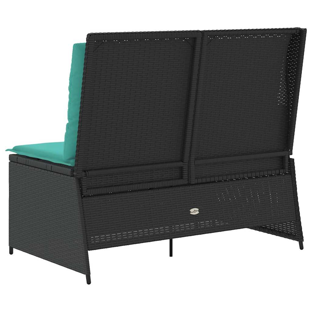 Panchina da giardino Nero polyrattan | homemem39