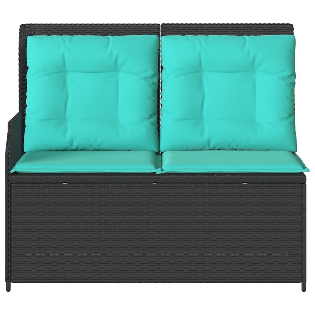 Panchina da giardino Nero polyrattan | homemem39