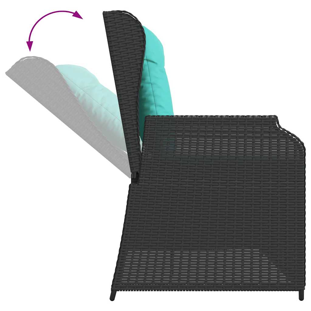 Panchina da giardino Nero polyrattan | homemem39