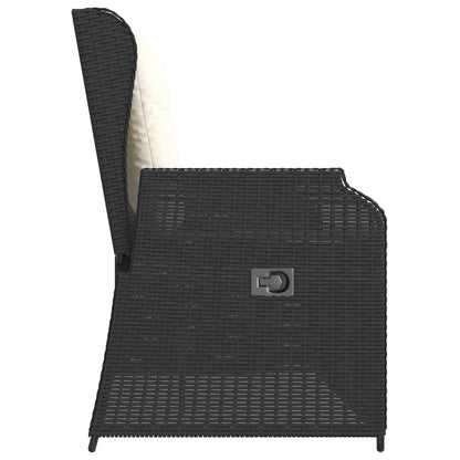 Panchina da giardino Nero polyrattan