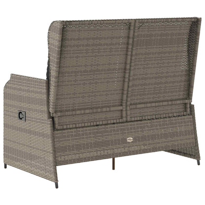 Panchina da giardino Grigio polyrattan