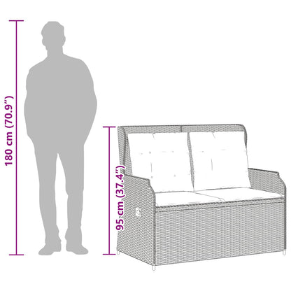 Panchina da giardino Grigio polyrattan