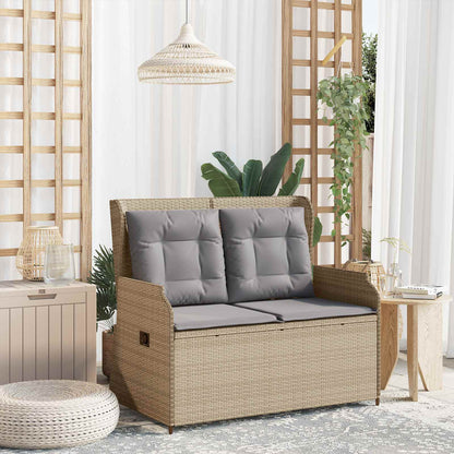 Panchina da giardino Beige polyrattan