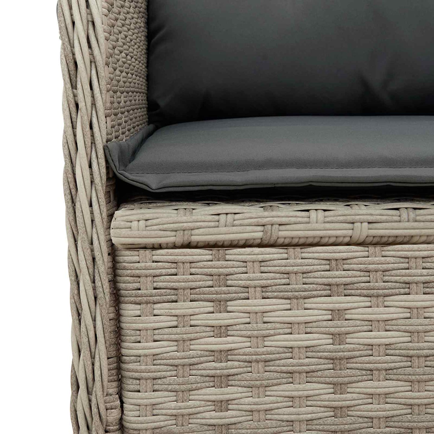 Panchina da giardino Grigio chiaro polyrattan