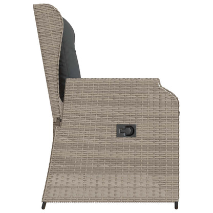 Panchina da giardino Grigio chiaro polyrattan