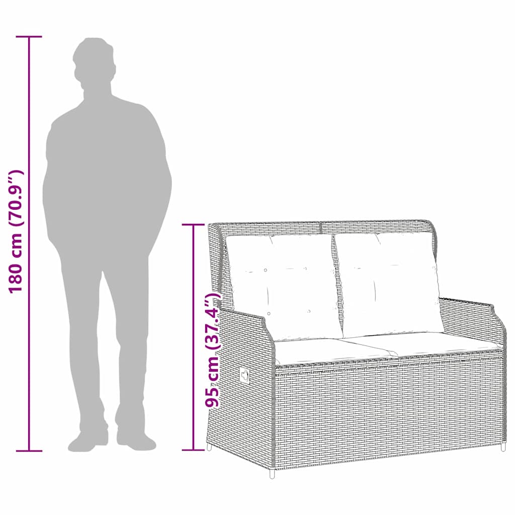 Panchina da giardino Marrone polyrattan | homemem39