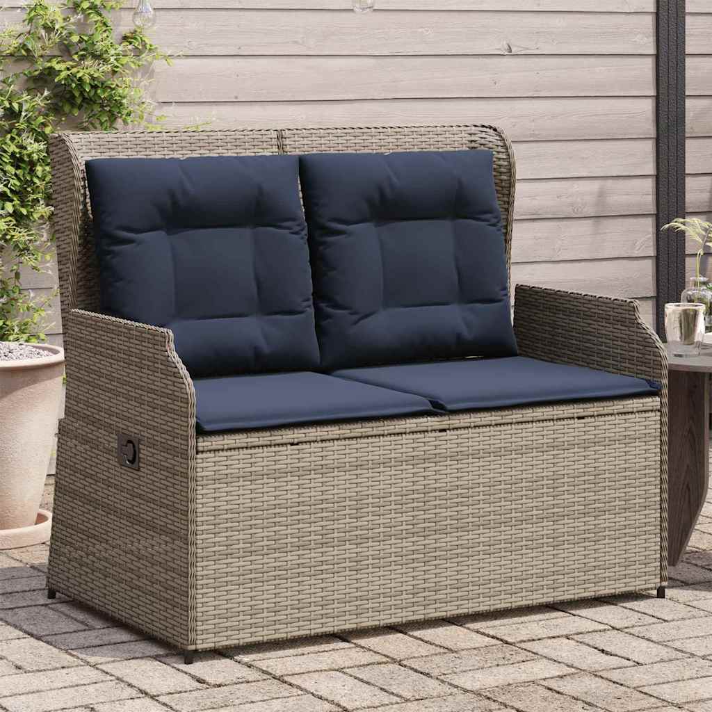 Panchina da giardino Grigio polyrattan | homemem39