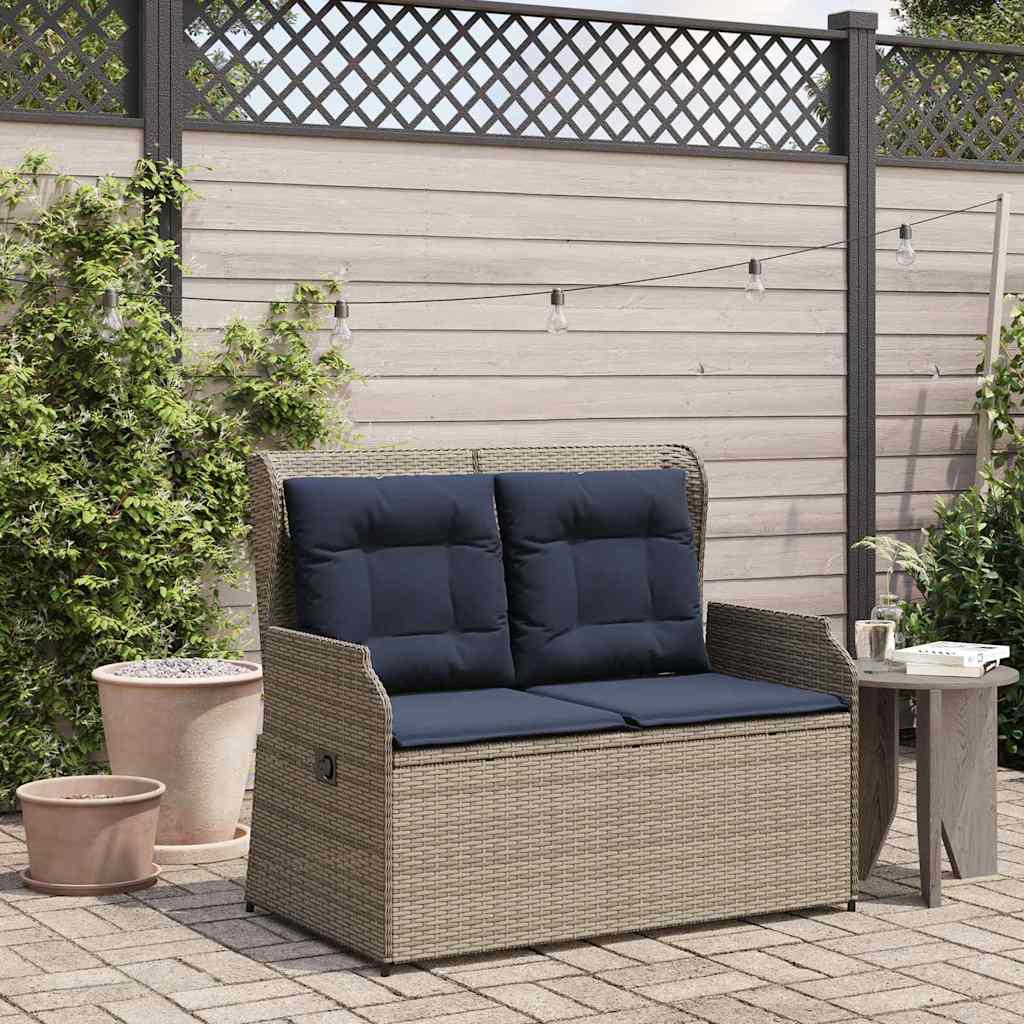 Panchina da giardino Grigio polyrattan | homemem39