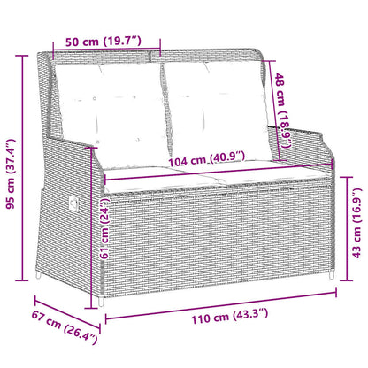 Panchina da giardino Grigio polyrattan | homemem39