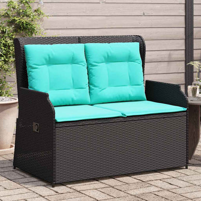 Panchina da giardino Nero polyrattan