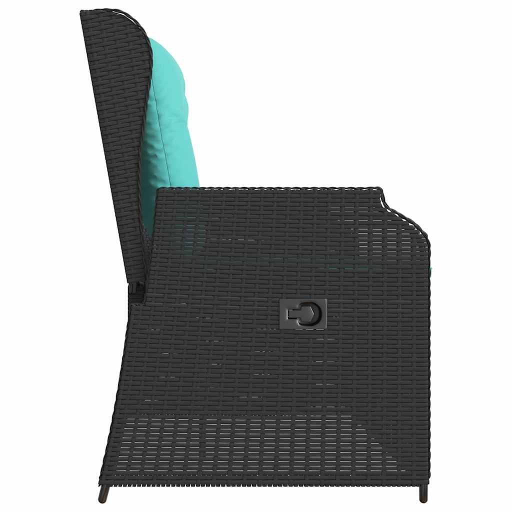 Panchina da giardino Nero polyrattan | homemem39