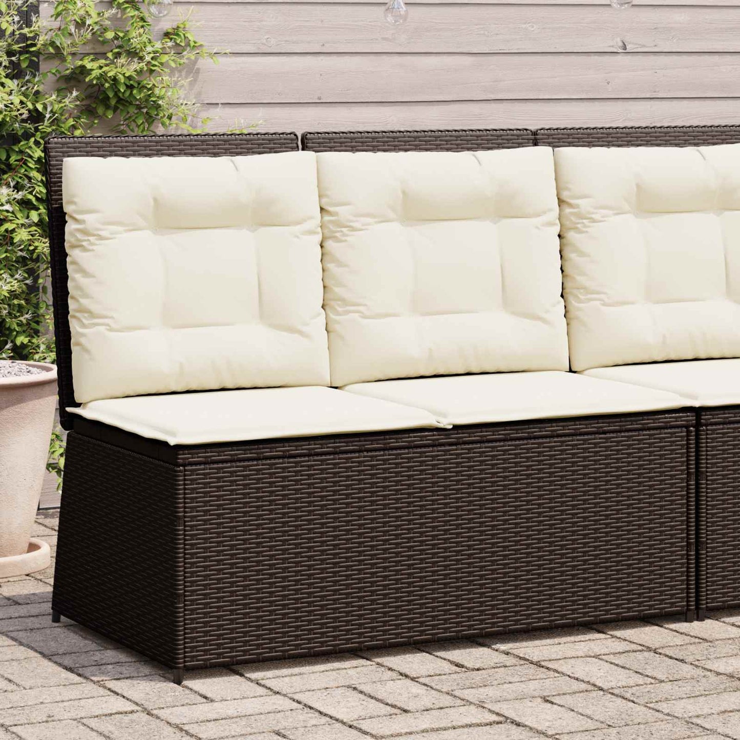 Panchina da giardino Marrone polyrattan
