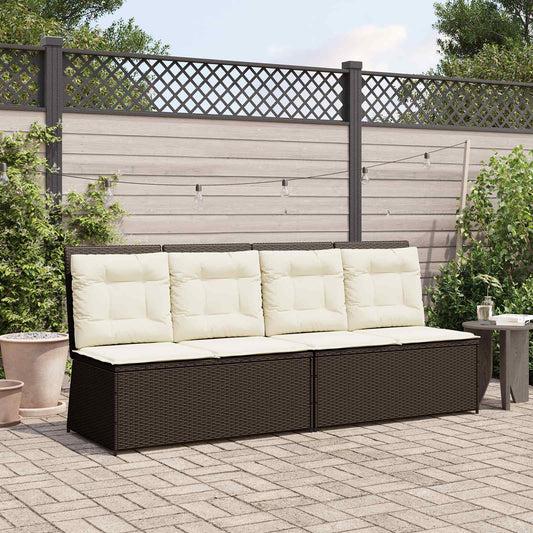 Panchina da giardino Marrone polyrattan