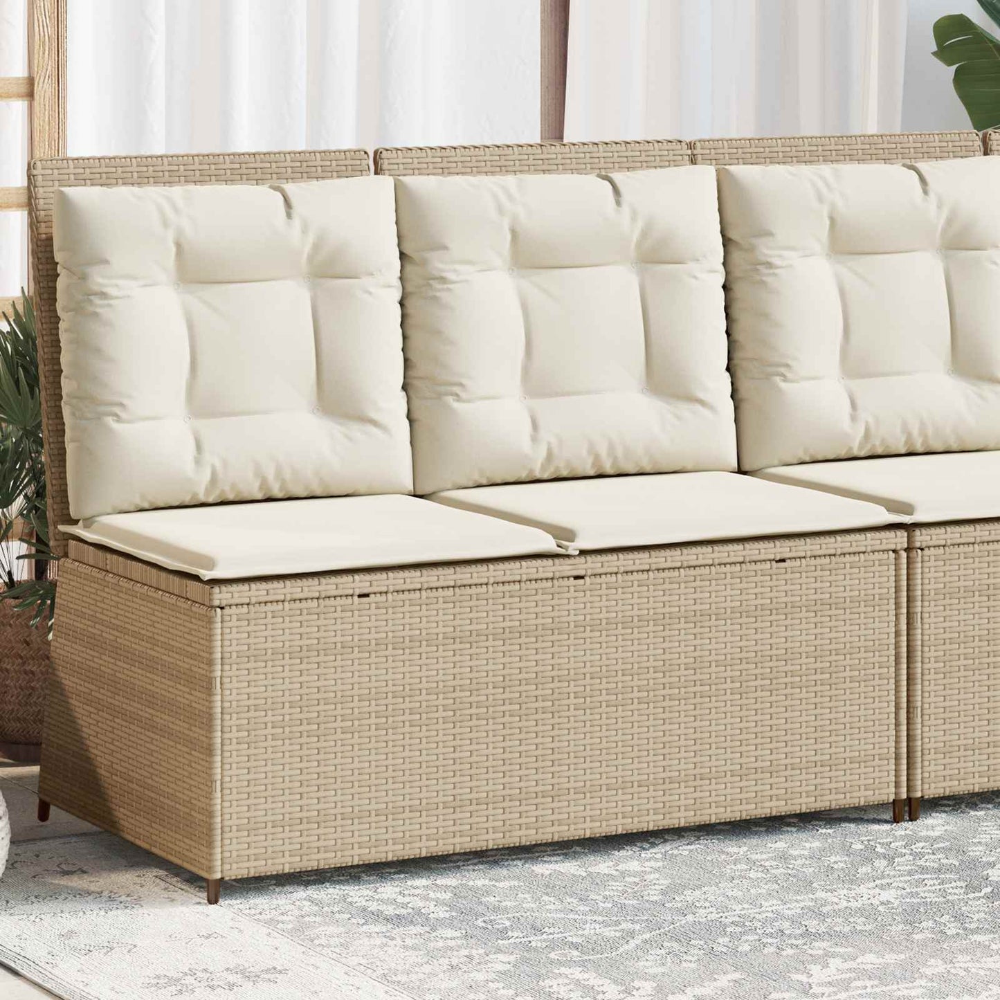 Panchina da giardino Beige polyrattan