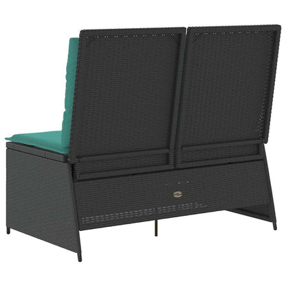 Panchina da giardino Nero polyrattan | homemem39