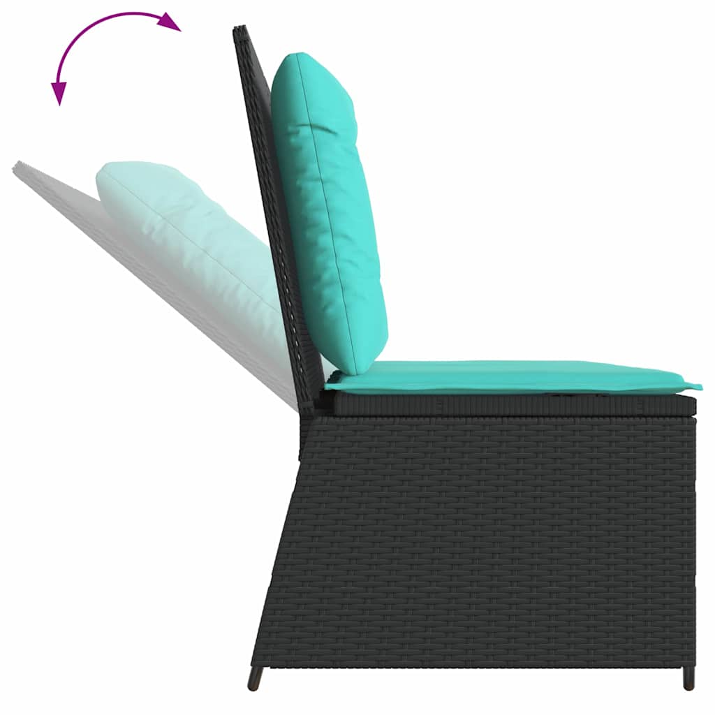 Panchina da giardino Nero polyrattan | homemem39