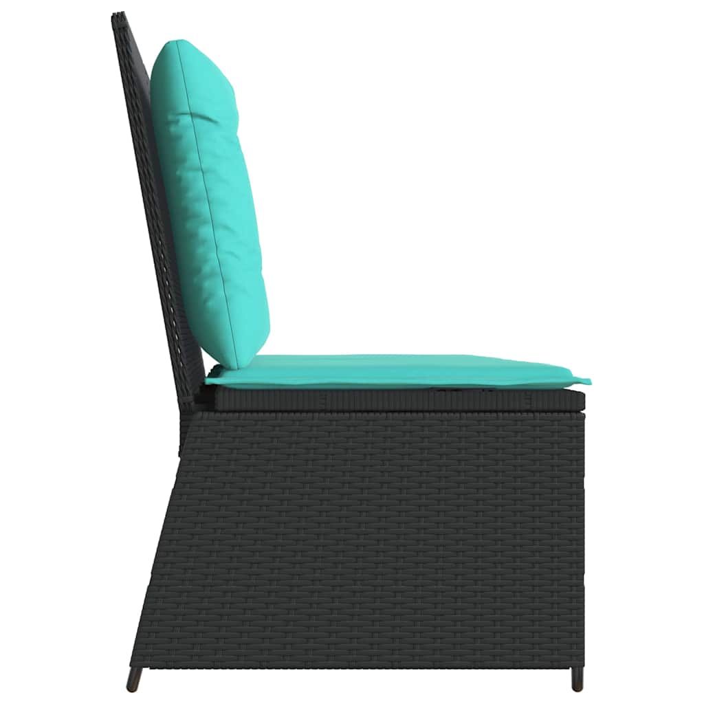 Panchina da giardino Nero polyrattan | homemem39