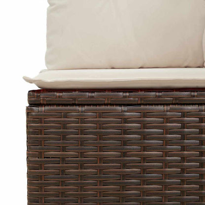 Divano da giardino con cuscino Marrone Poly Rattan - homemem39