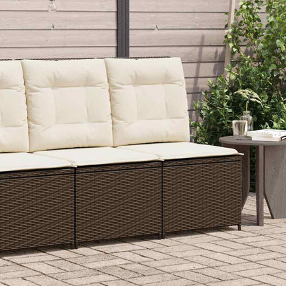 Divano da giardino con cuscino Nero e Bianco Crema polyrattan