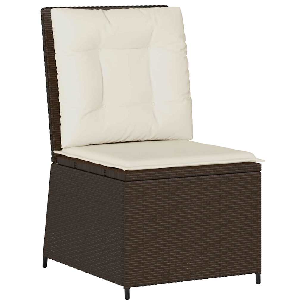Divano da giardino con cuscino Nero e Bianco Crema polyrattan | homemem39