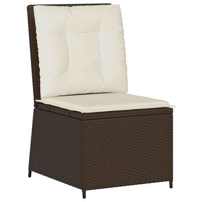 Divano da giardino con cuscino Nero e Bianco Crema polyrattan | homemem39