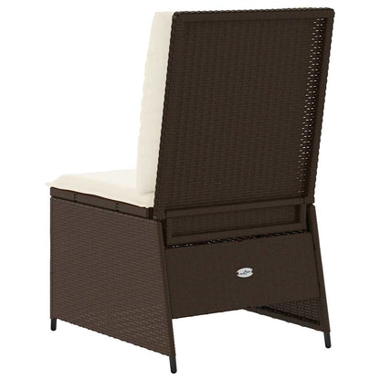 Divano da giardino con cuscino Nero e Bianco Crema polyrattan | homemem39