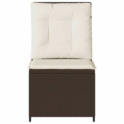 Divano da giardino con cuscino Nero e Bianco Crema polyrattan | homemem39