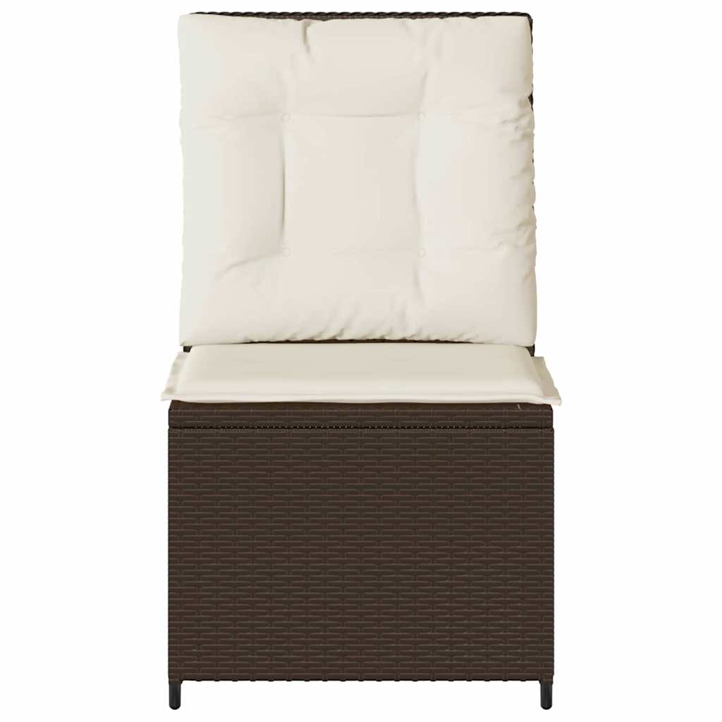 Divano da giardino con cuscino Marrone Poly Rattan - homemem39